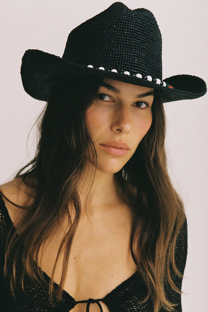 Raffia Cowboy Chili - Noir